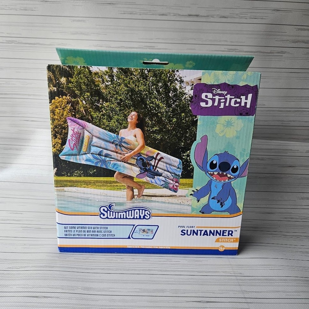 Swimways Disney Stitch Suntanner Pool Float Unisex OS Blue Inflatable Lounger